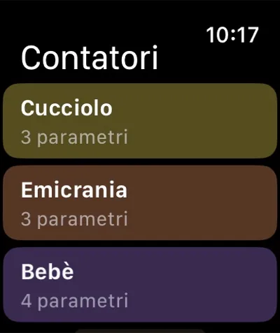 Elenco dei contatori su Apple Watch